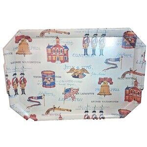 Melamine Lap Tray Patriotic Independence Day 1776 Founding Father Design